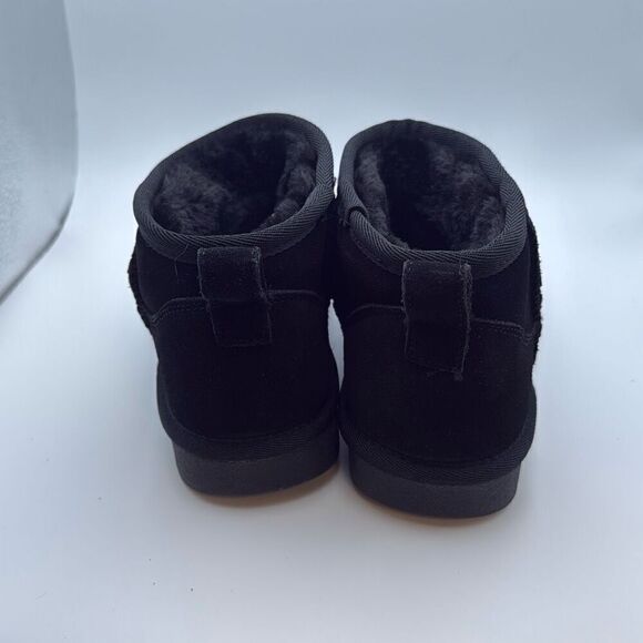 CUSHIONAIRE Women's Cozy Genuine Suede Ankle Snow Boots - Pull-On SIZE 6 BLACK❄️ - Picture 4 of 7